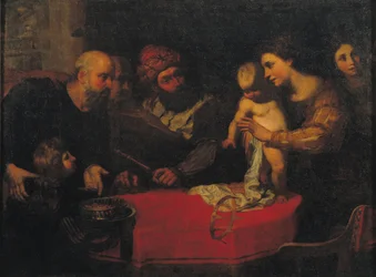 Het kind Mozes gooit de kroon van de farao neer